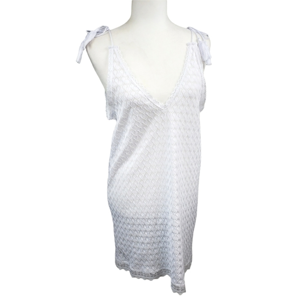 SERRA Lace Slip Crocheted Dress White Size S